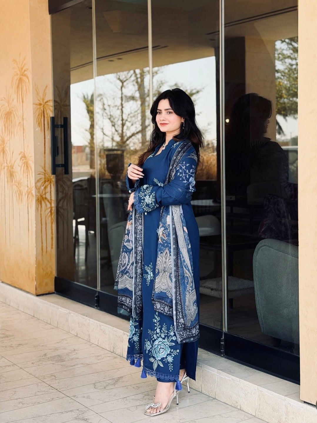 HARSHA BLUE RAYON EMBROIDERY SUIT