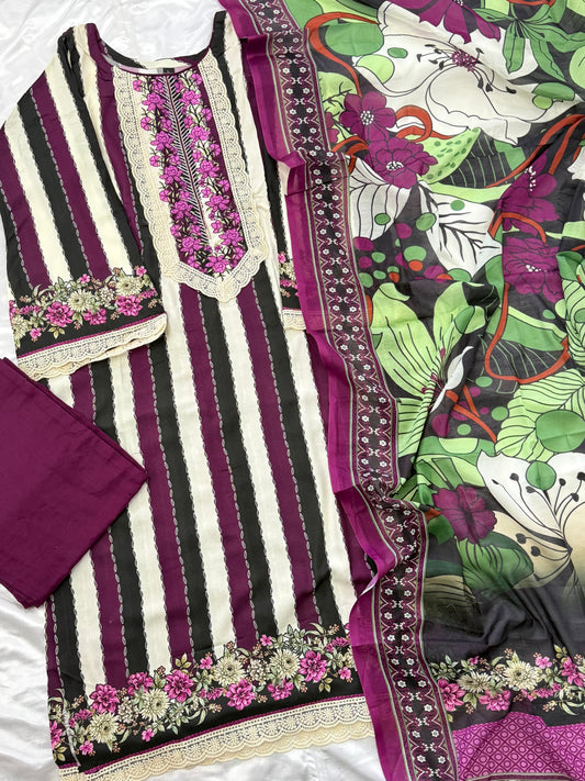 AZAA LAWN READYMADE SUIT 3 Q