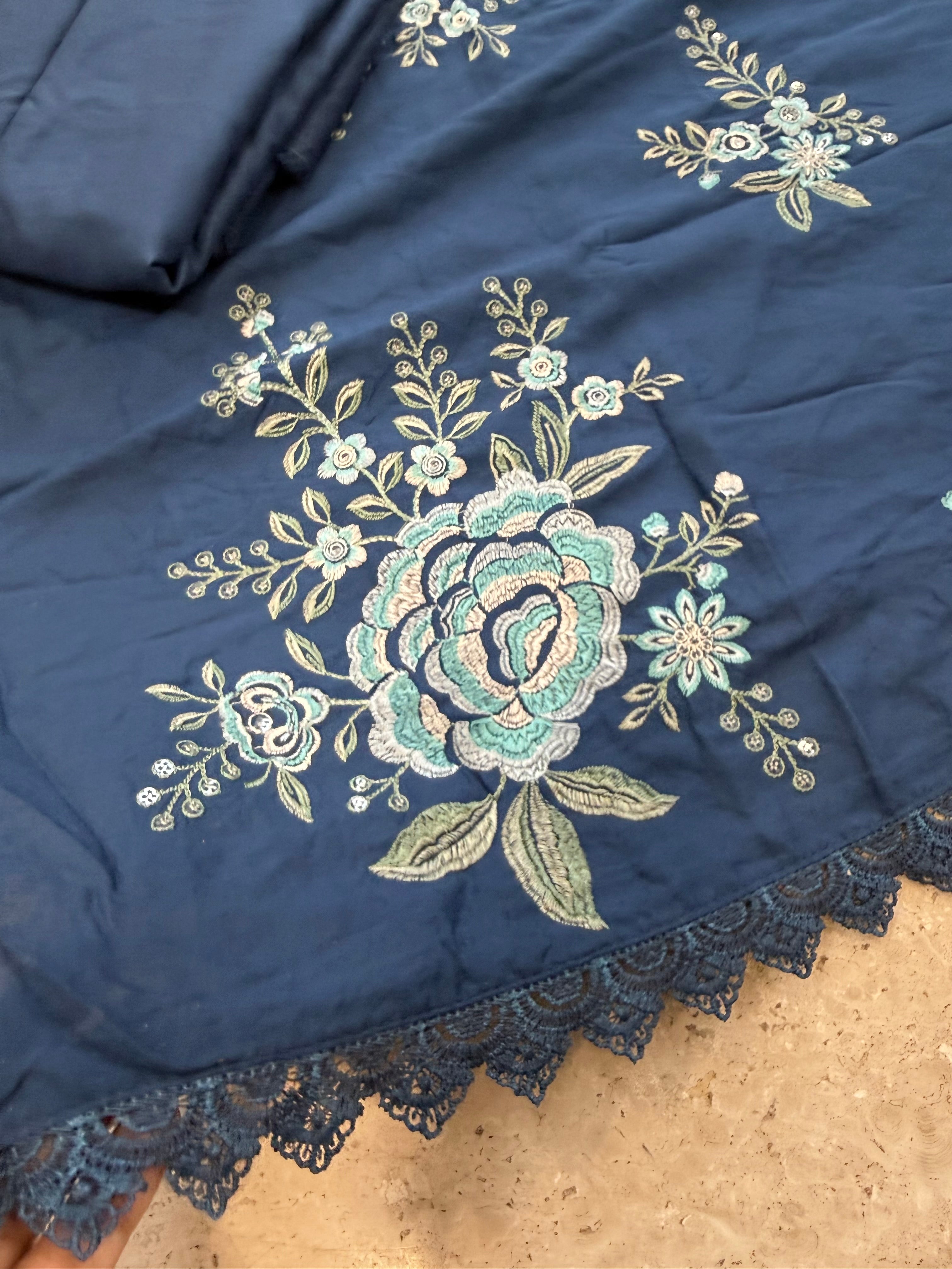 HARSHA BLUE RAYON EMBROIDERY SUIT