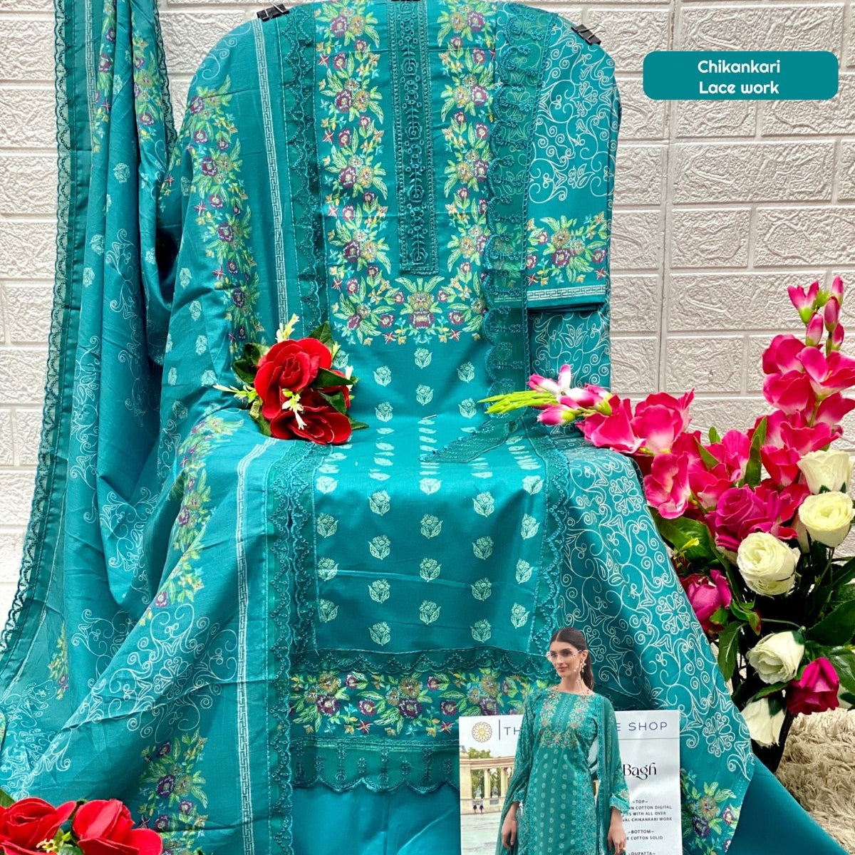 RAMA GREEN BAGH PURE COTTON EMBROIDERY SUIT