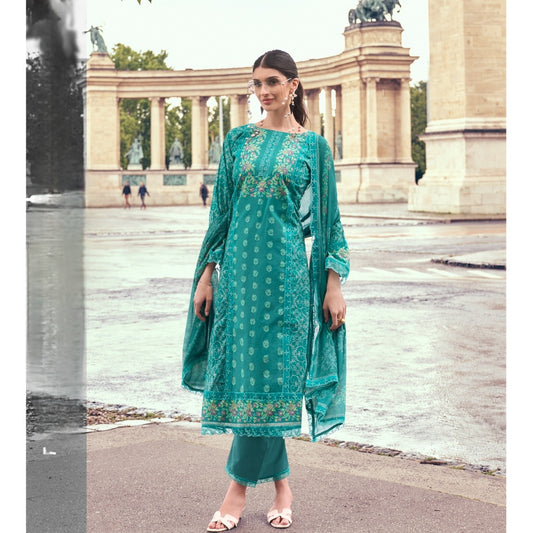 RAMA GREEN BAGH PURE COTTON EMBROIDERY SUIT