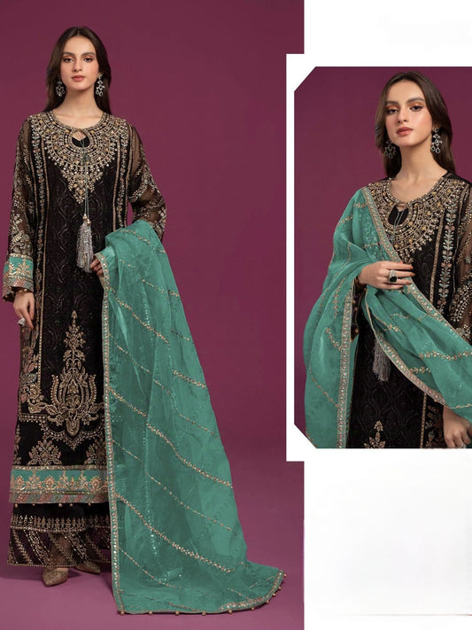 BLACK GEORGETTE SUIT 1377