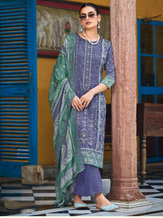 PURPLE LAWN COTTON EMBROIDERY SUIT