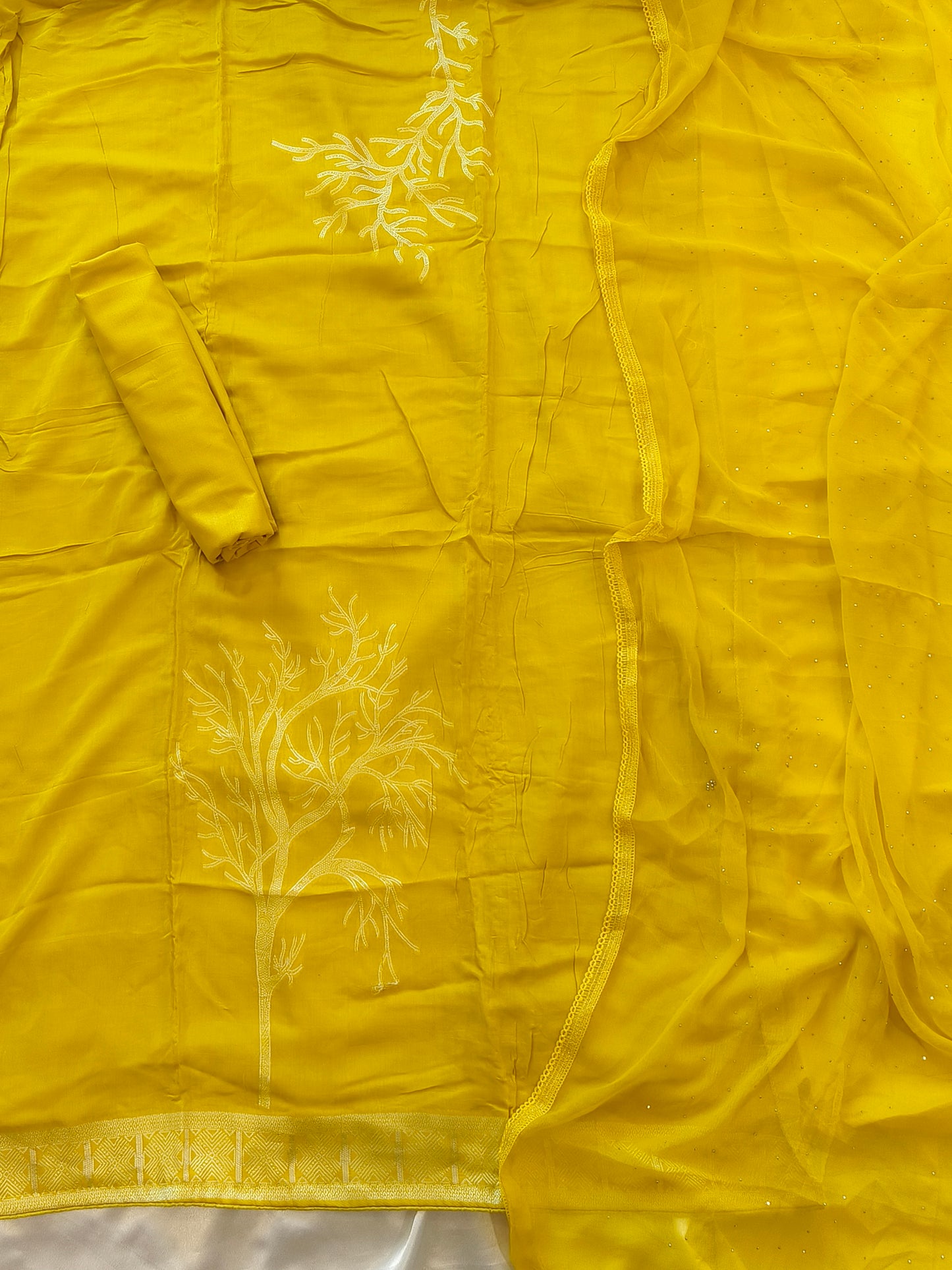 YELLOW MUSLIN SUIT