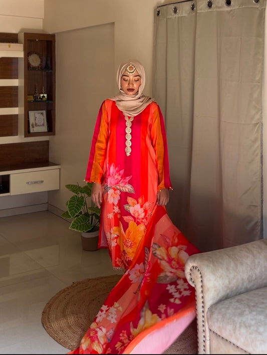 JAM SATIN EMBROIDERY SUIT 18141