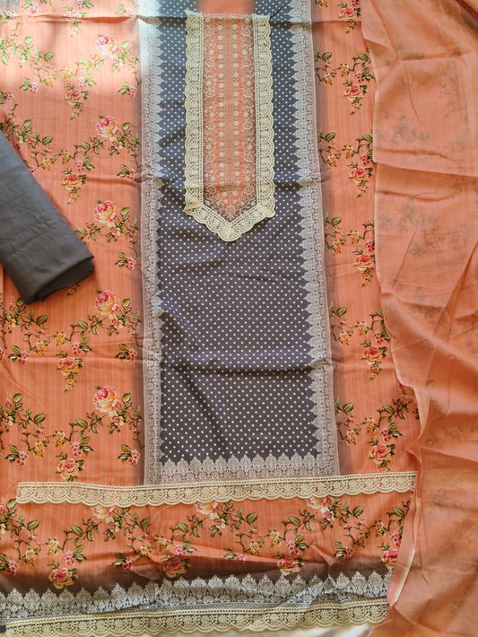 MUGHAL LAWN COTTON EMBROIDERY SUIT 1