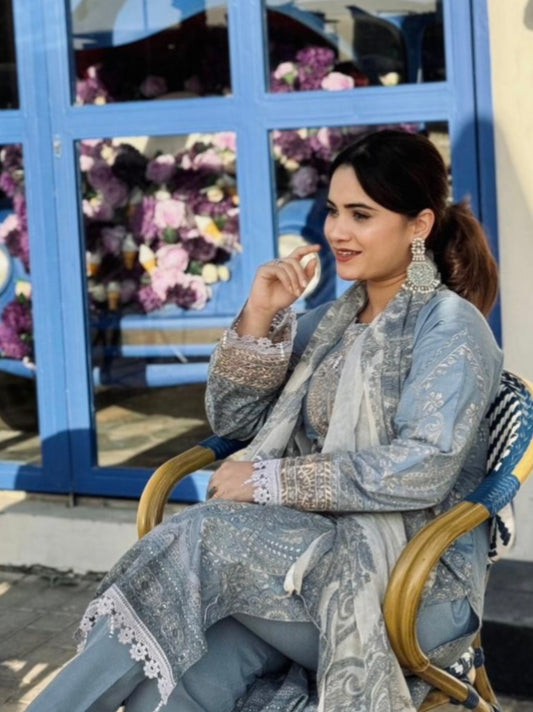 HARSHA COTTON EMBROIDERY PATCH SUIT 127