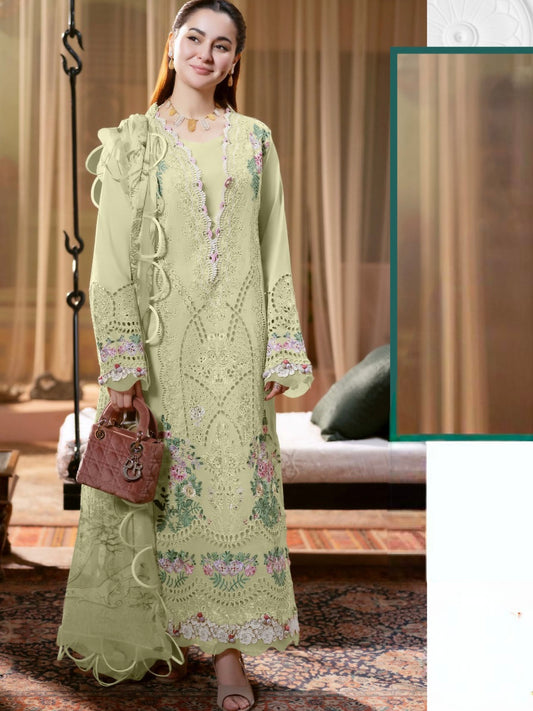 GREEN HANIA LAWN COTTON EMBROIDERY SUIT