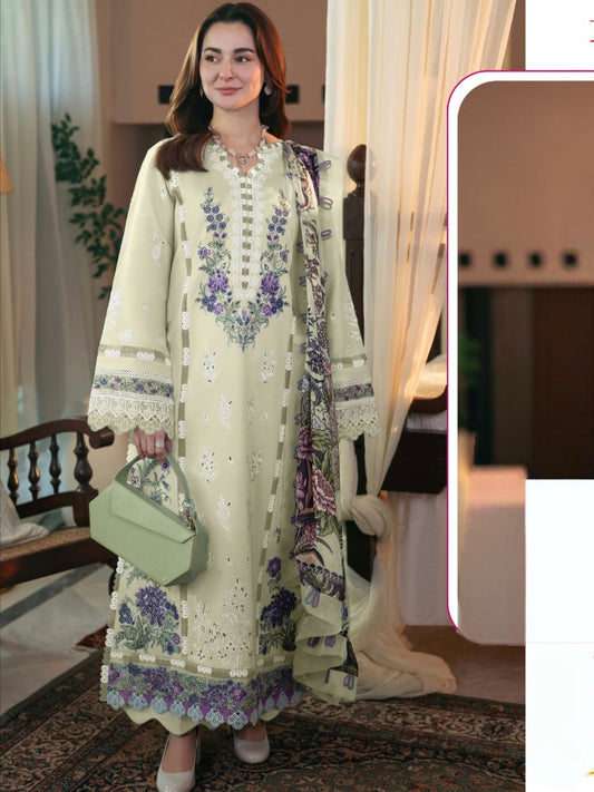 GREEN HANIA LAWN COTTON EMBROIDERY SUIT