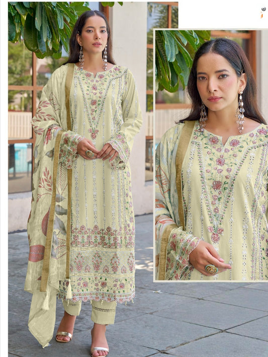 HANIA  PURE COTTON EMBROIDERY SUIT 9