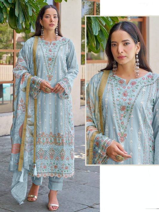 HANIA  PURE COTTON EMBROIDERY SUIT 2