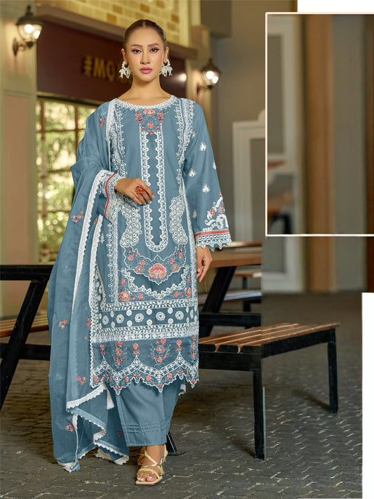 HANIA  PURE COTTON EMBROIDERY SUIT 4