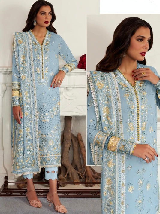 HANIA  PURE COTTON EMBROIDERY SUIT 1