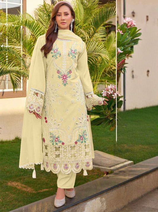 HANIA  PURE COTTON EMBROIDERY SUIT 2017