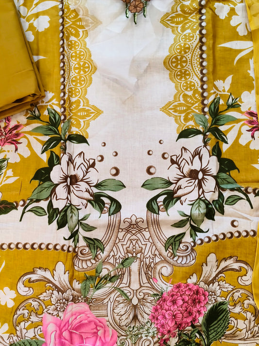 YELLOW COTTON PATCH SUIT