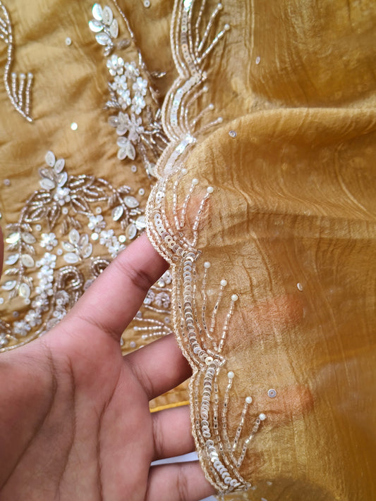 GOLD ZARQASH HAND EMBROIDERY SUIT 1