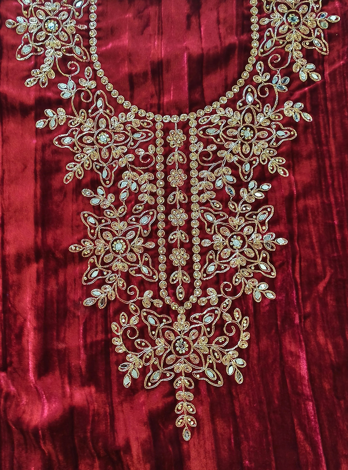 MEHRUN CRUSH VELVET EMBROIDERY SUIT 2 Q