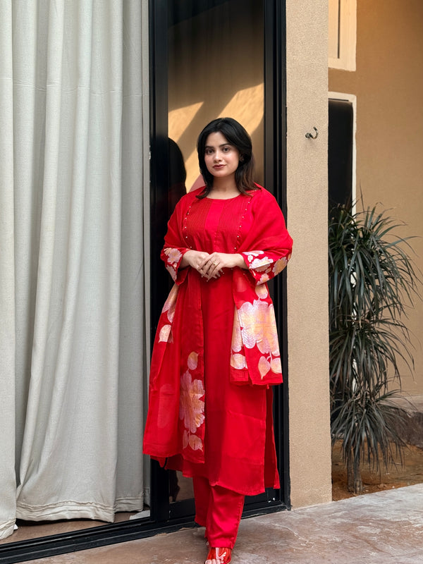 KAREENA RED READYMADE SUIT