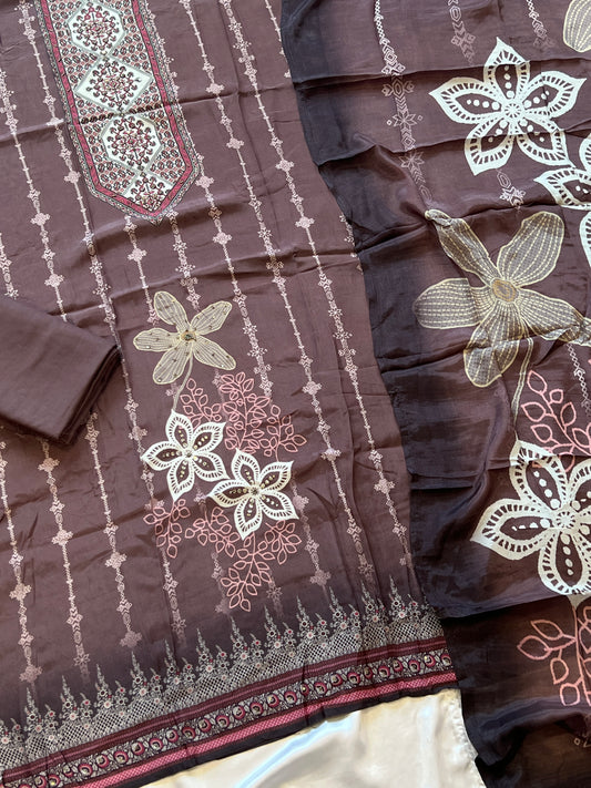 KAIRA MUSLIN HAND WORK EMBROIDERY SUIT 5 Q