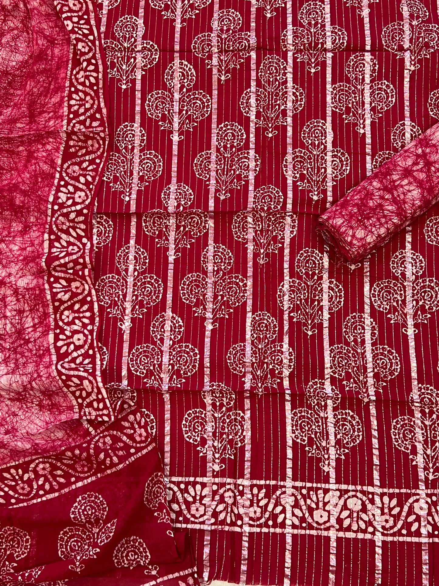 DIVA RANI PINK BATIK PURE COTTON PRINTED SUIT