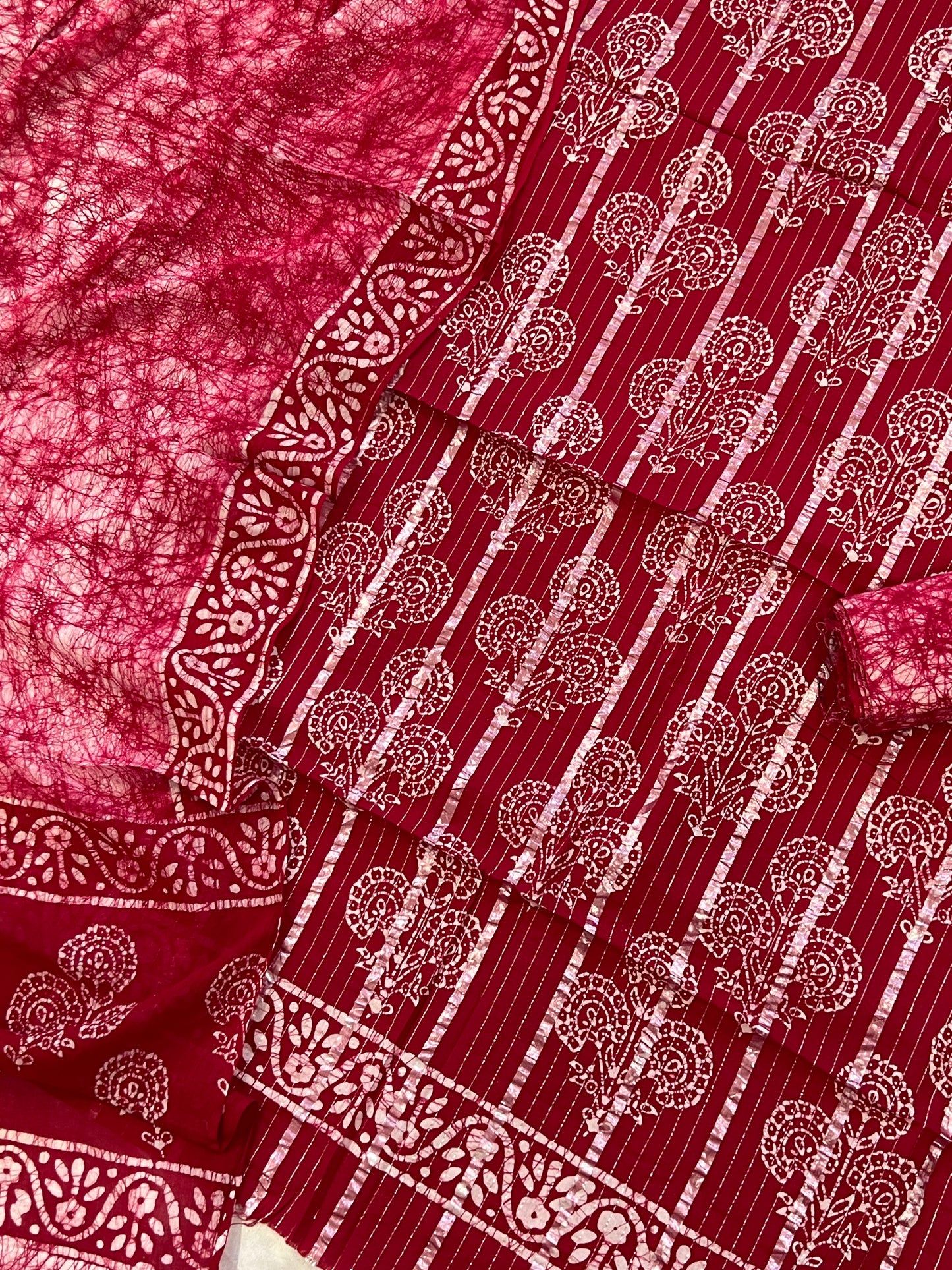 DIVA RANI PINK BATIK PURE COTTON PRINTED SUIT