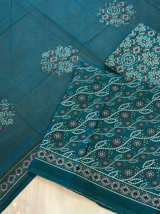 GREEN ELEGANCE PURE COTTON PRINTED SUIT