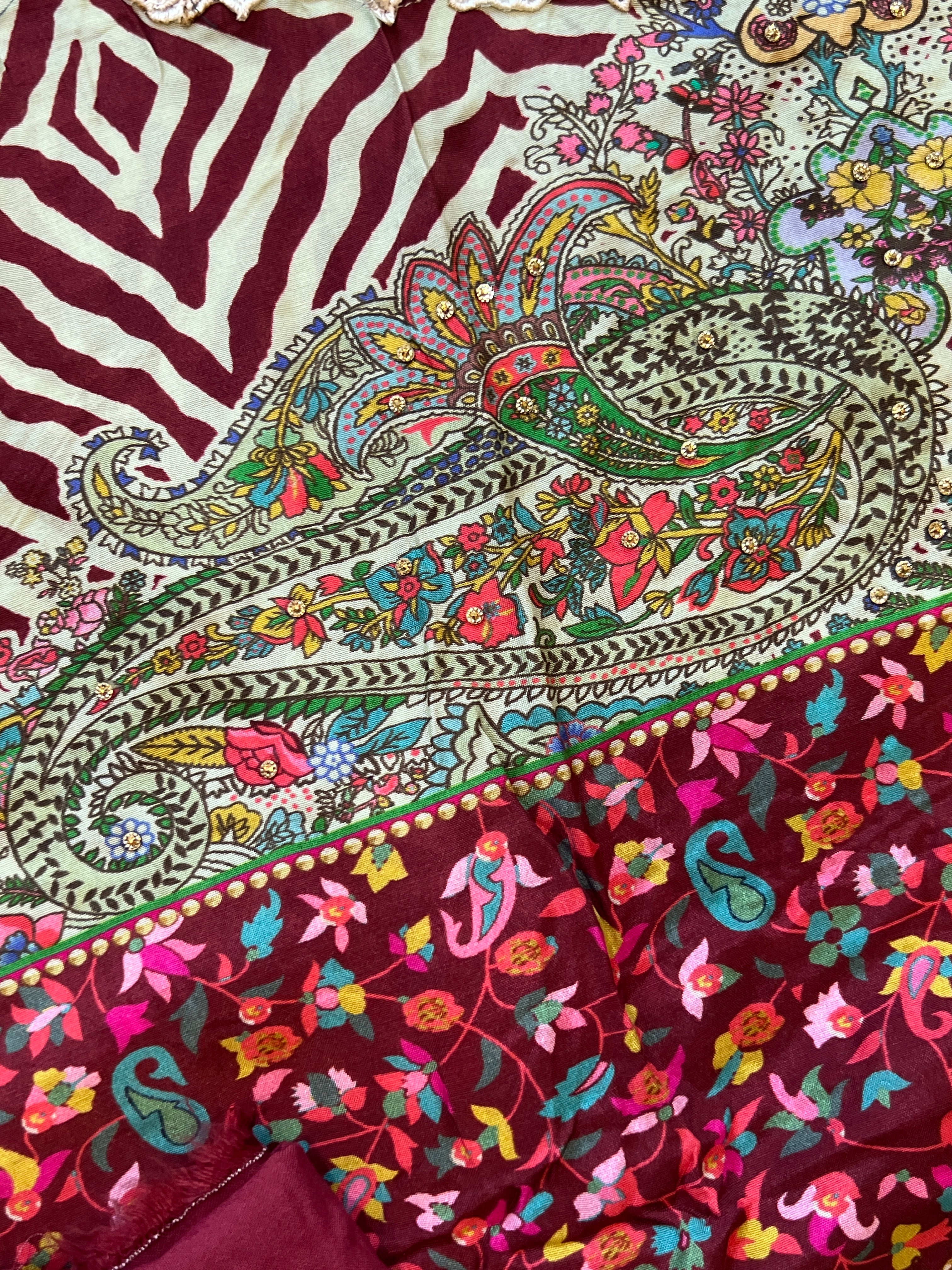 MUSLIN PATCH WORK SUIT 114 Q