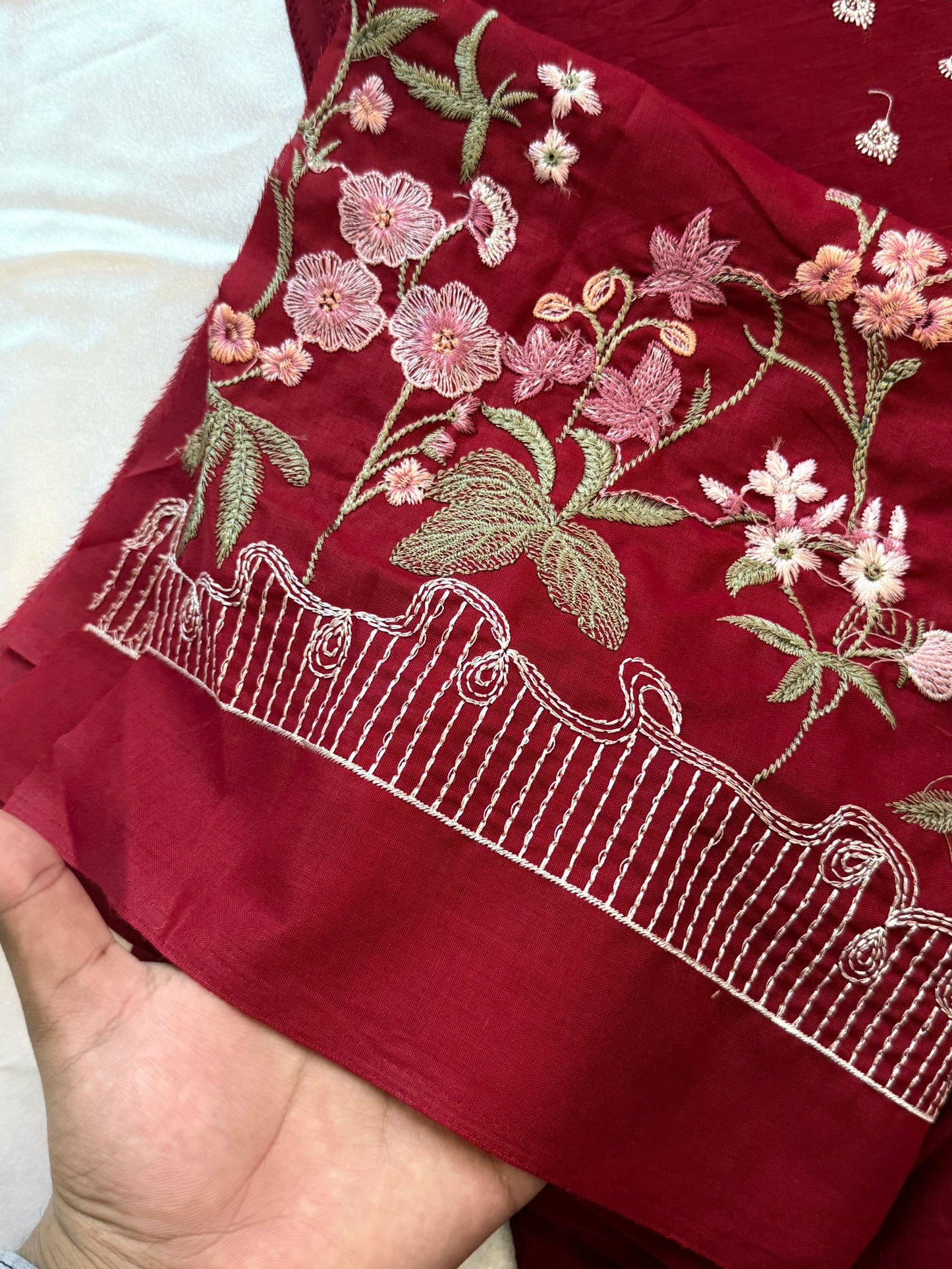 HANIA RED COTTON PATCH SUIT