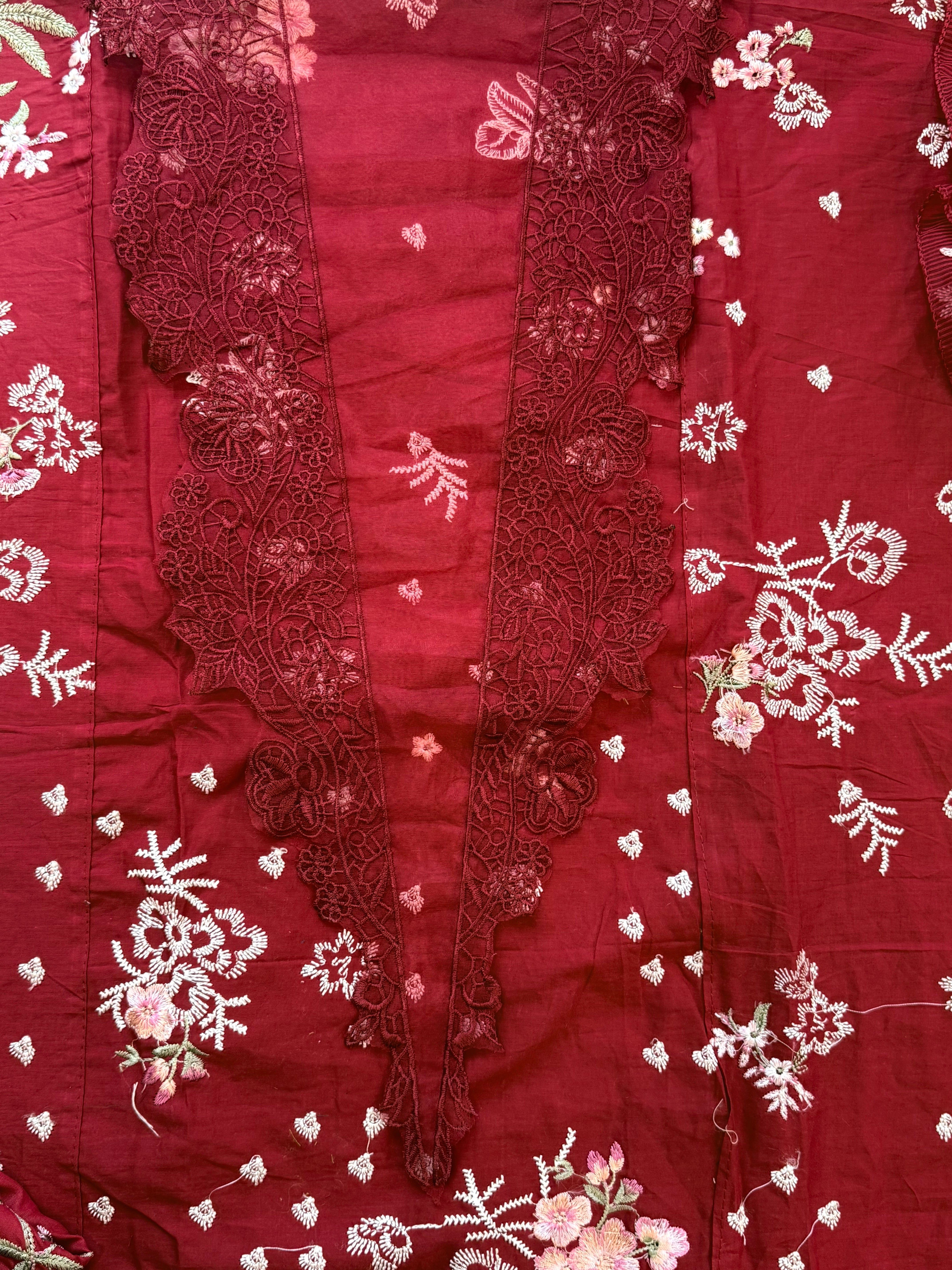 HANIA RED COTTON PATCH SUIT. Q