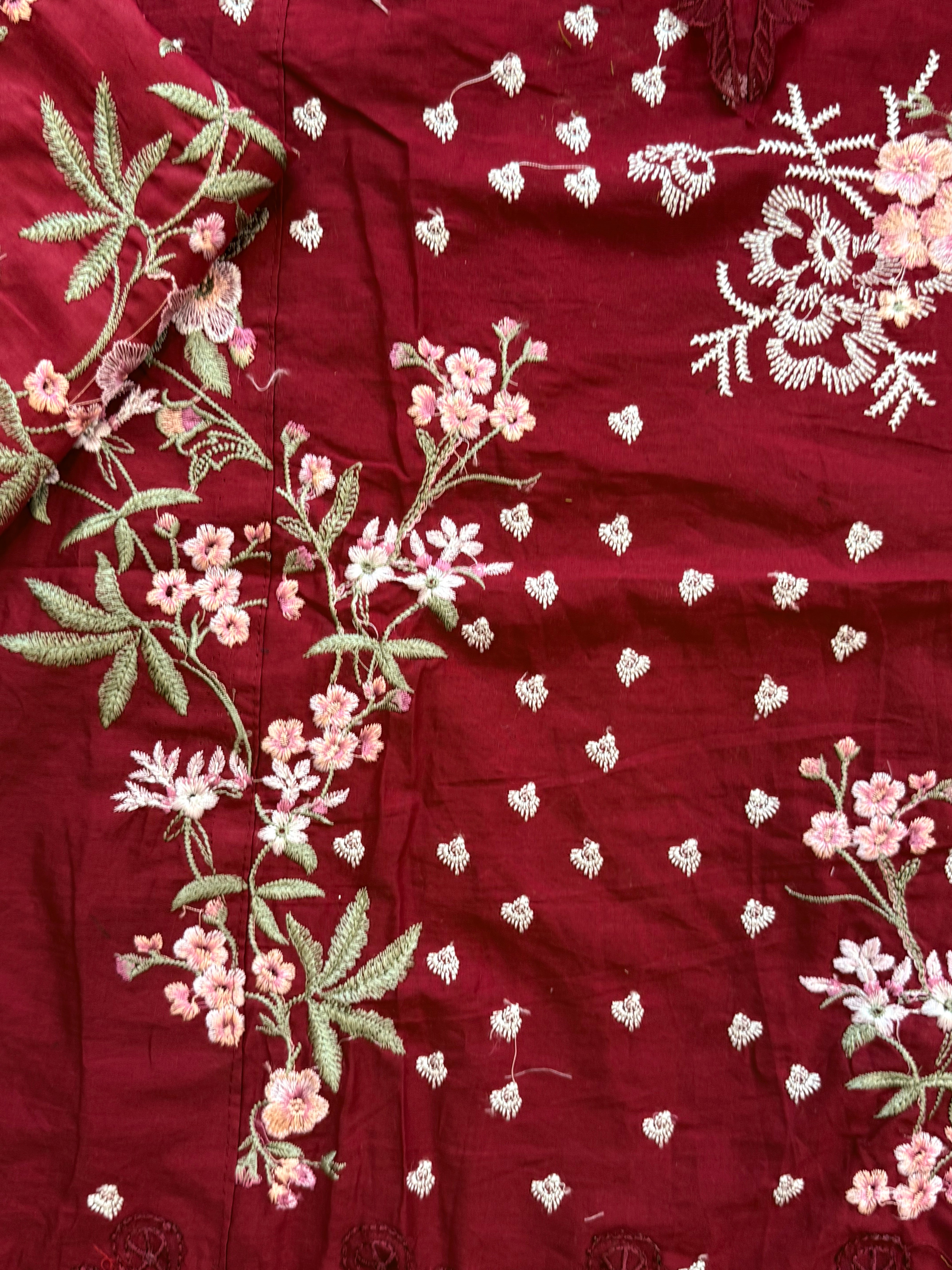 HANIA RED COTTON PATCH SUIT. Q