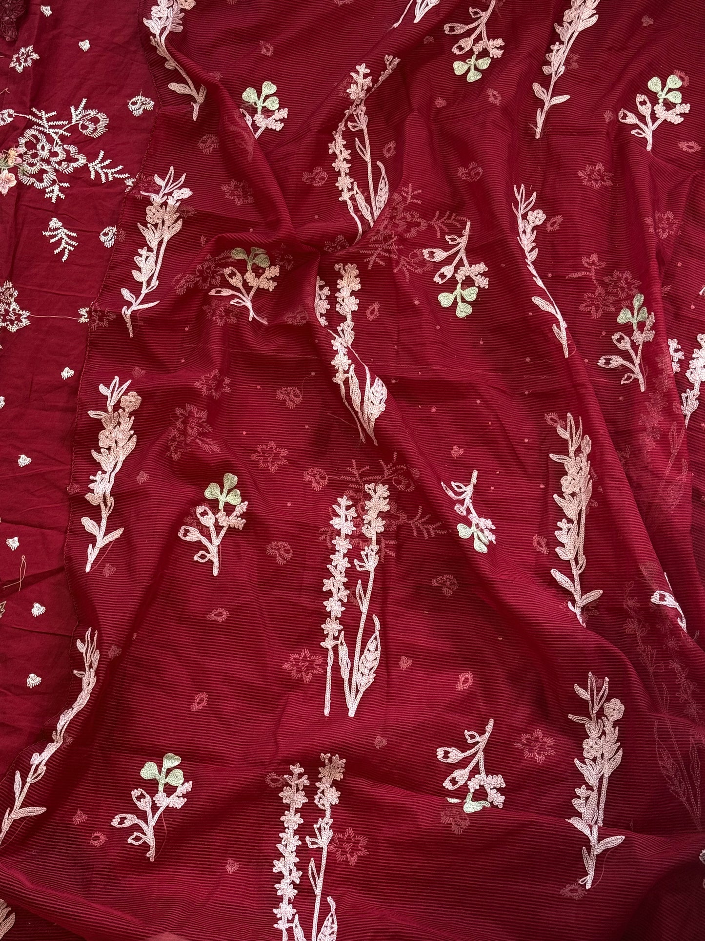 HANIA RED COTTON PATCH SUIT