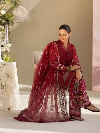 HANIA RED READYMADE SUIT Q