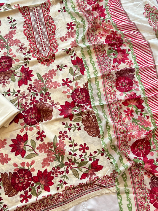 CASMERE COTTON EMBROIDERY SUIT 1