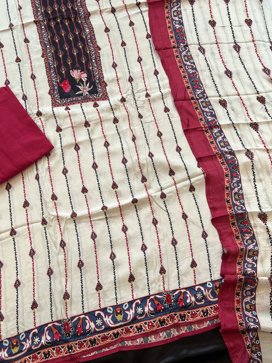 KAIRA MUSLIN HAND WORK EMBROIDERY SUIT 6