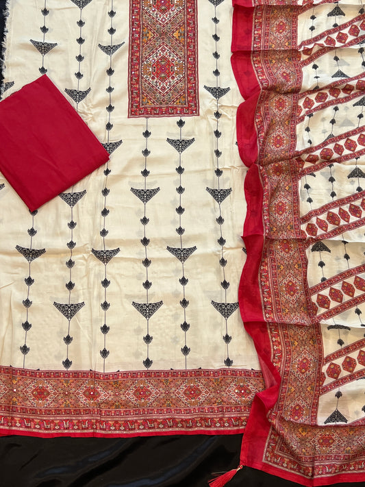 KAIRA MUSLIN HAND WORK EMBROIDERY SUIT 8