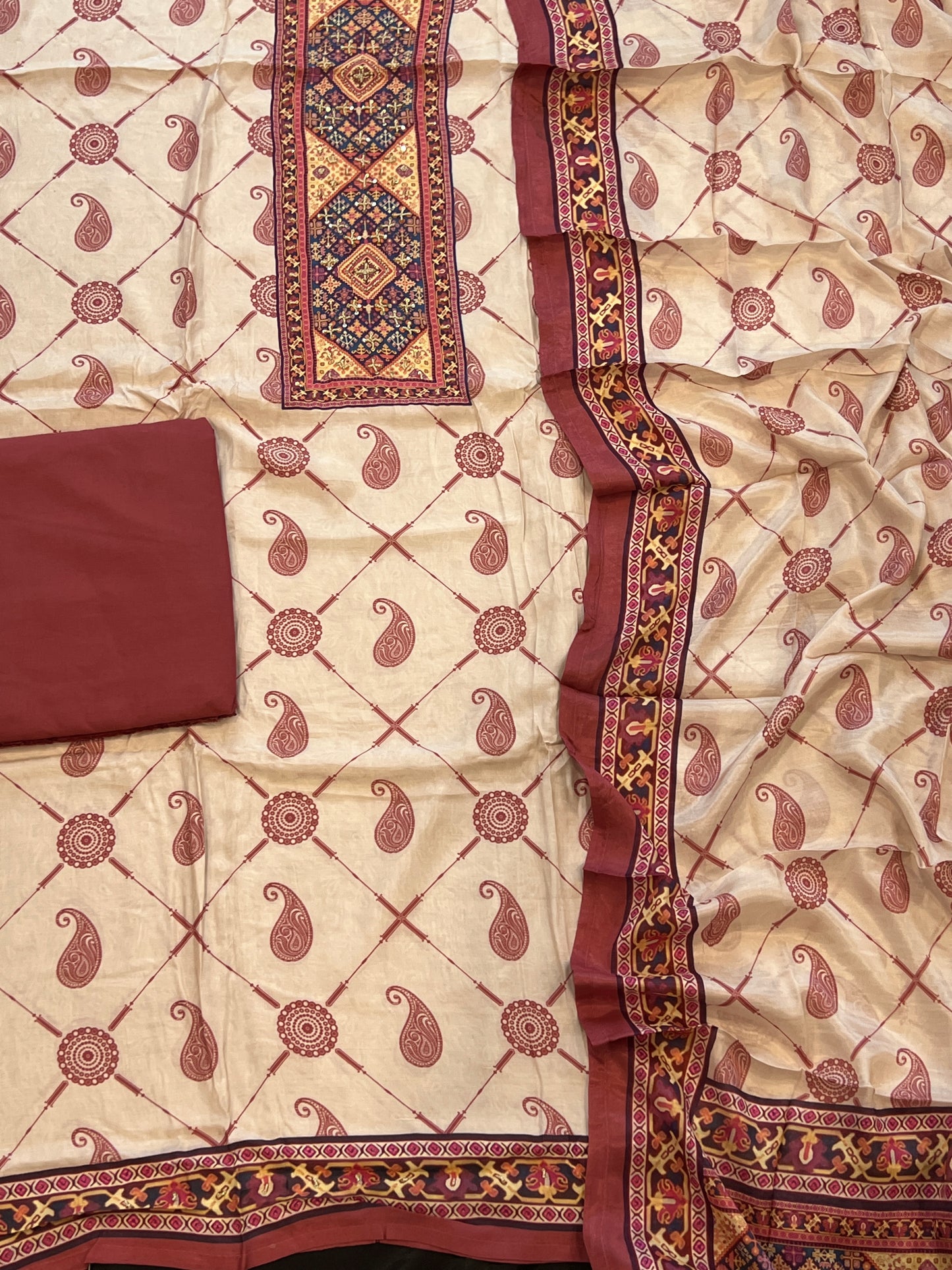 KAIRA MUSLIN HAND WORK EMBROIDERY SUIT 11