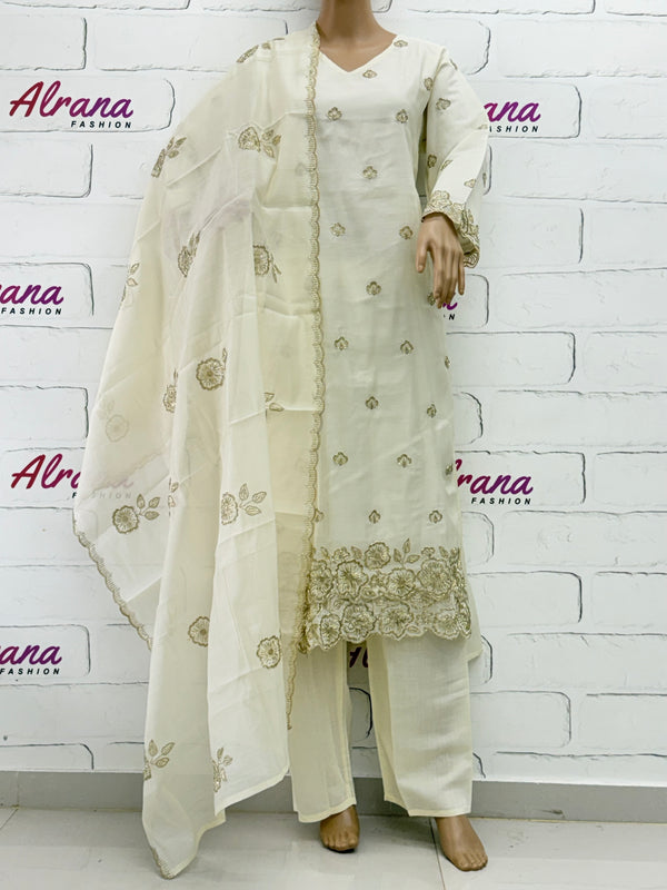 MUL CHANDERI HANDWORK SUIT 7 Q