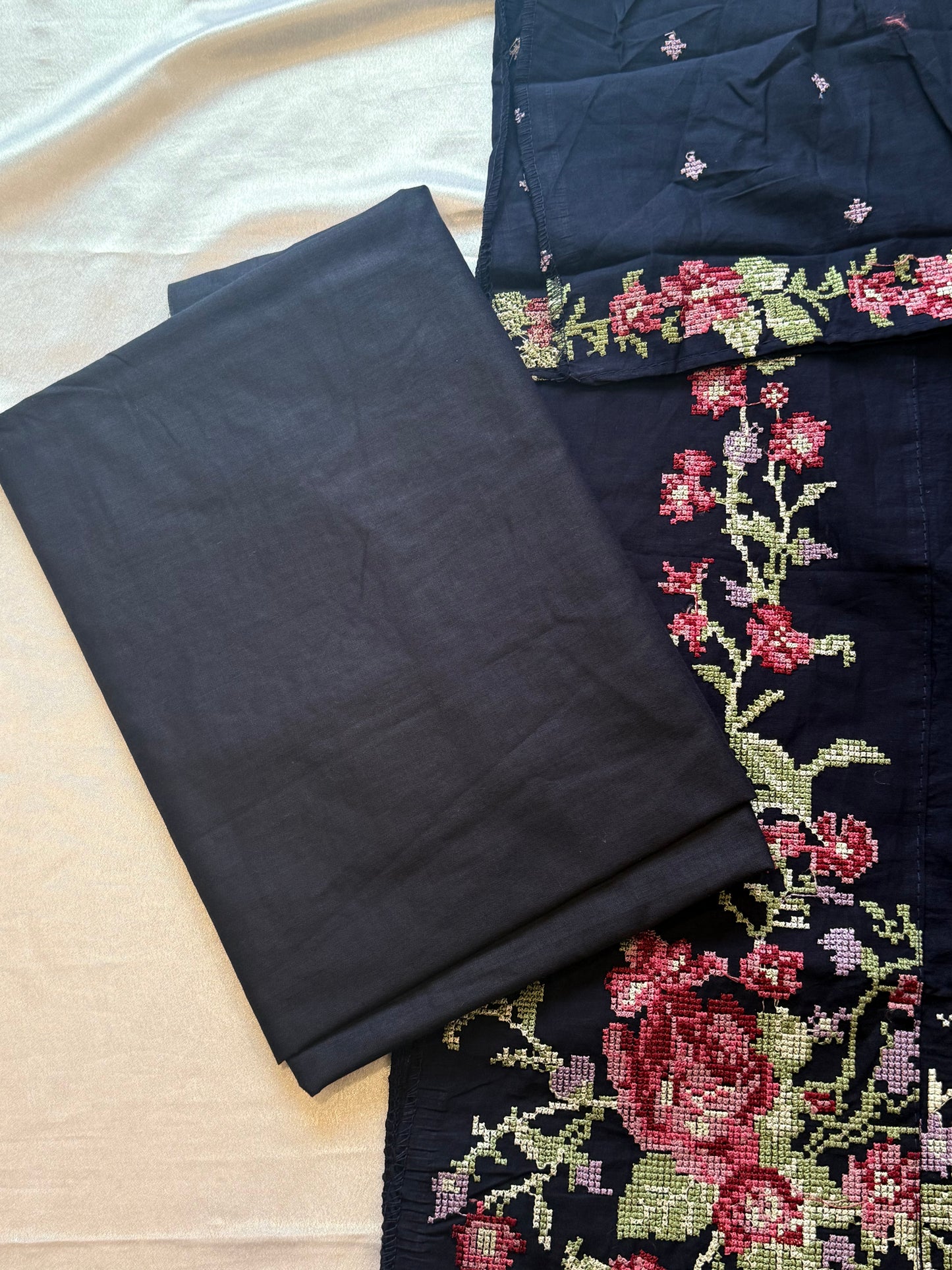 HANIA BLUE COTTON  PATCH SUIT Q