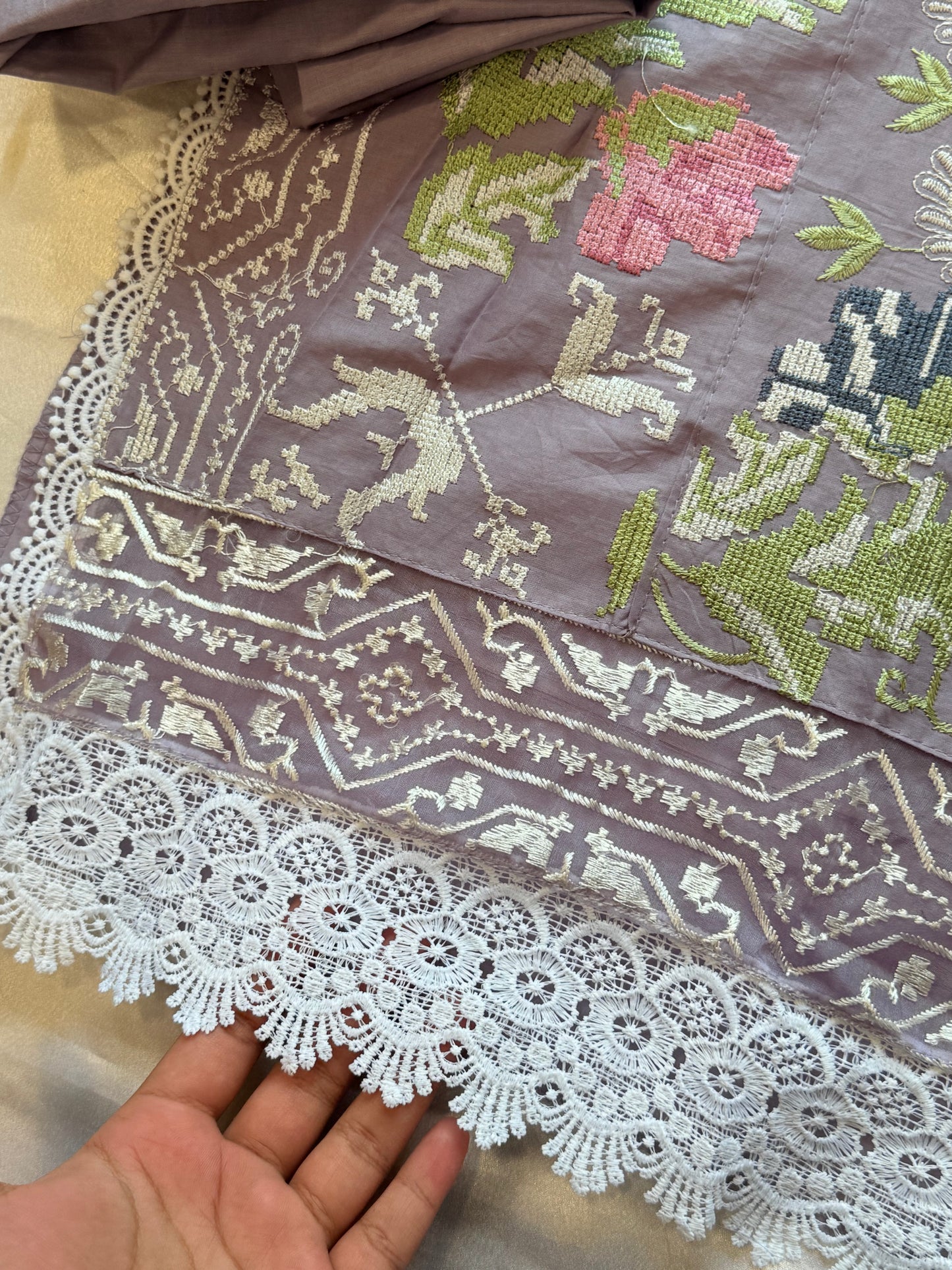 SOBIA LAVENDER COTTON  PATCH SUIT Q 6