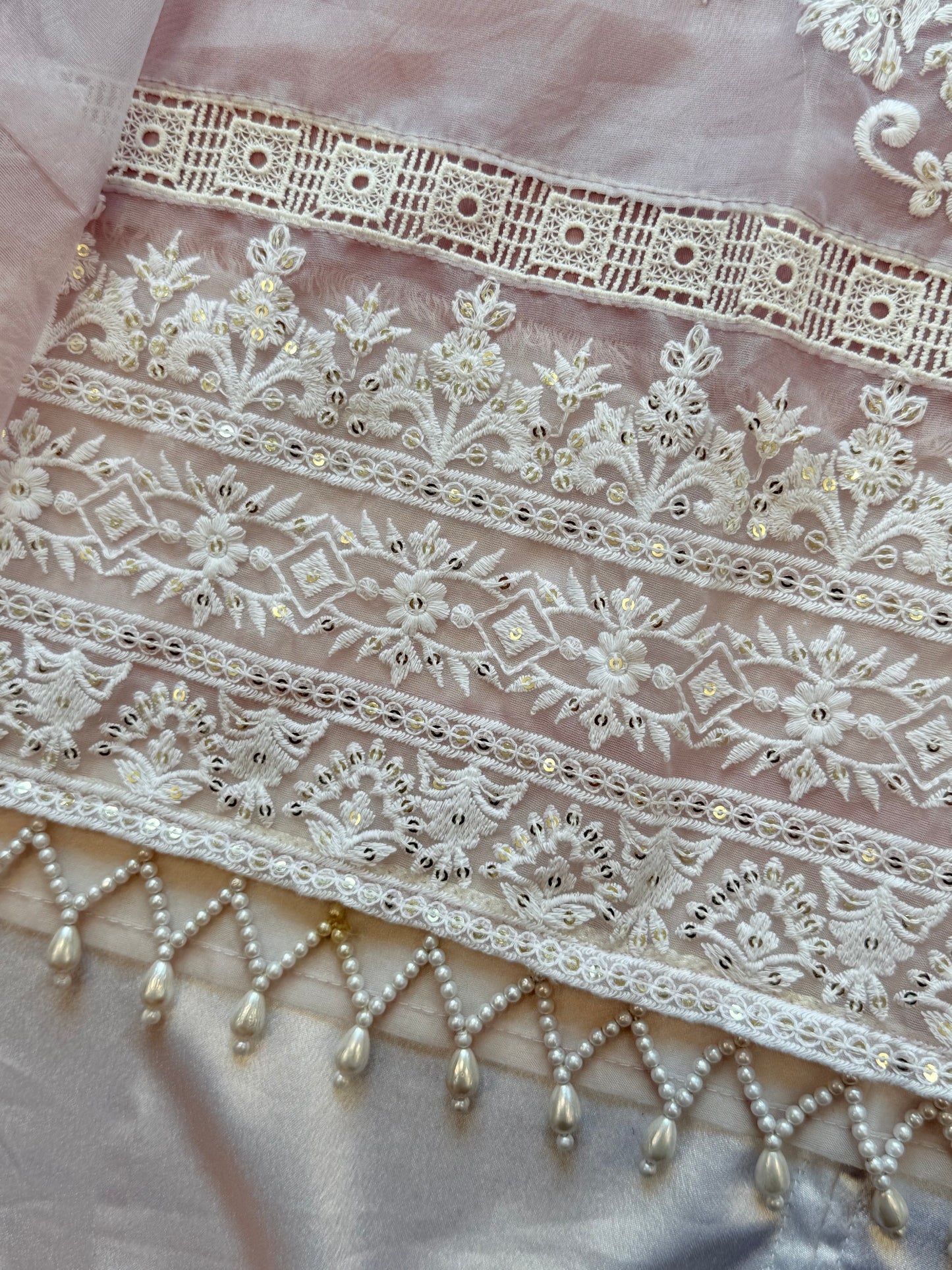 MAUVE ORGANZA EMBROIDERY SUIT 1888