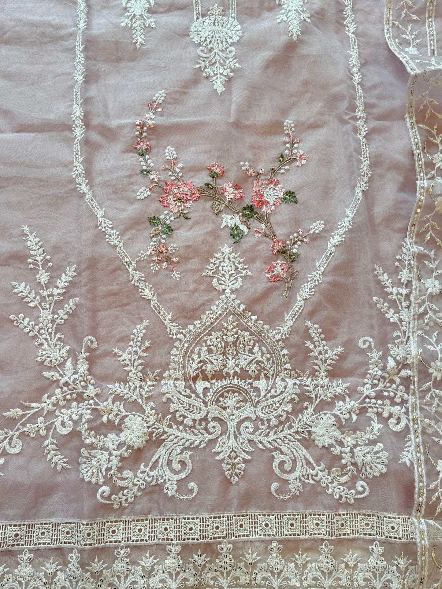 MAUVE ORGANZA EMBROIDERY SUIT 1888