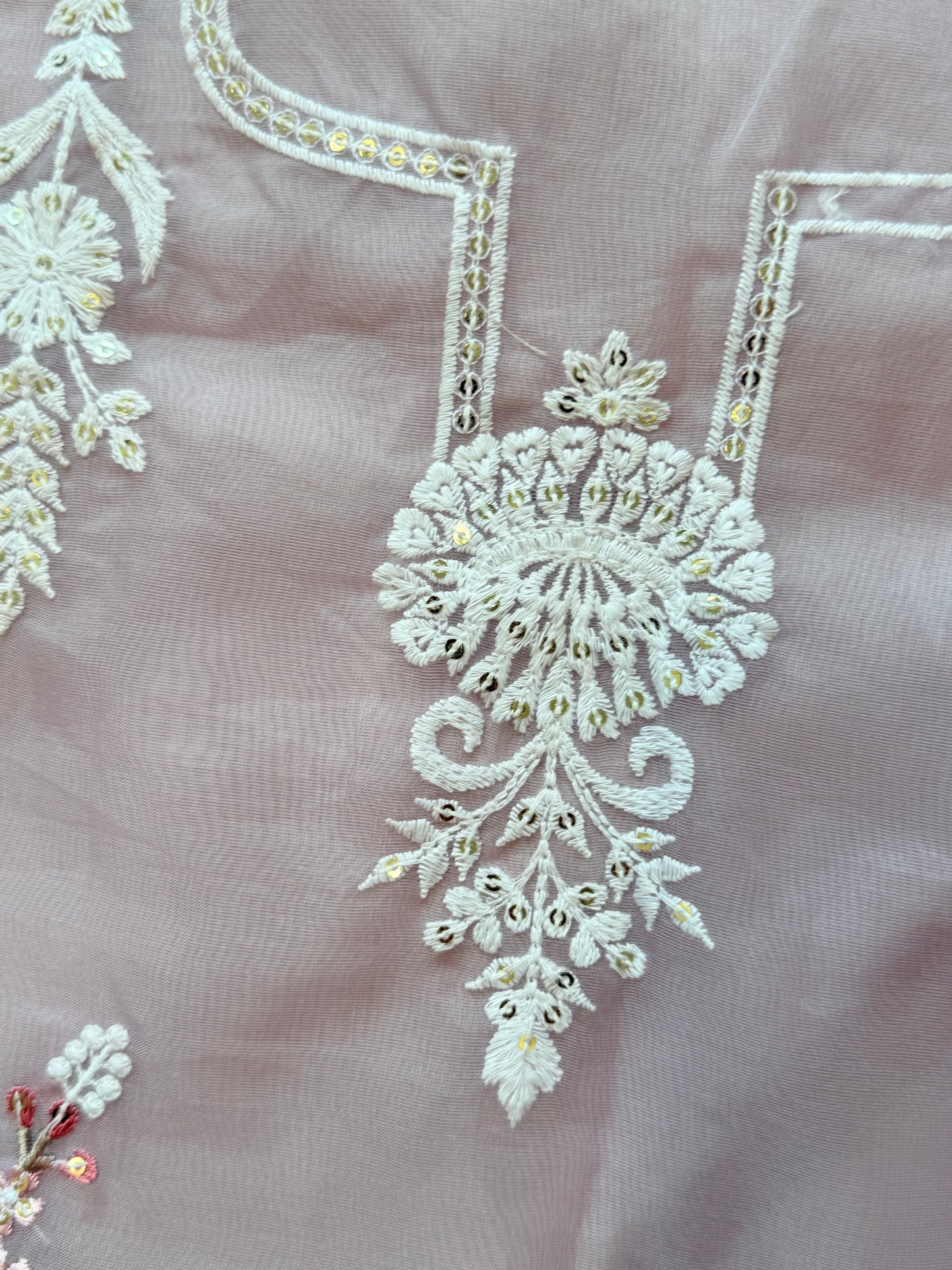 MAUVE ORGANZA EMBROIDERY SUIT 1888