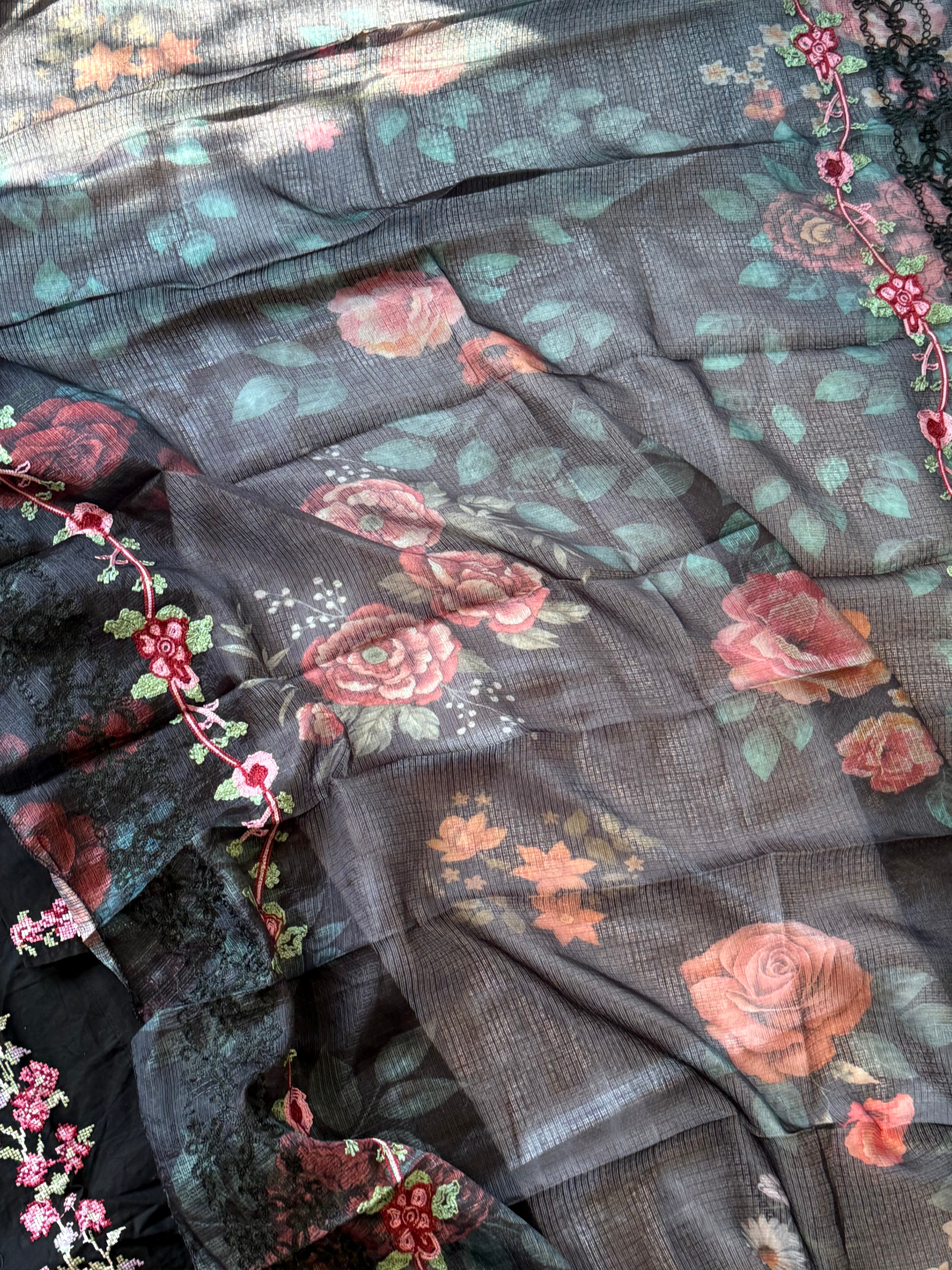 HANIA BLUE COTTON  PATCH SUIT Q