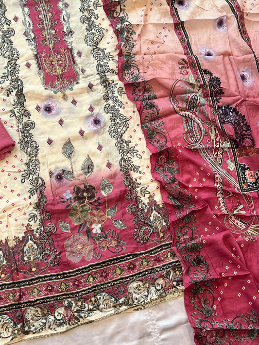 MUSLIN EMBROIDERY SUIT 3822