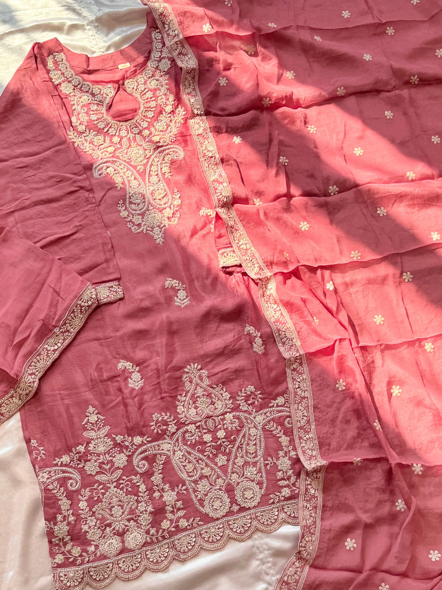 HAYA PURE GEORGETTE CO-ORD SET READYMADE Q