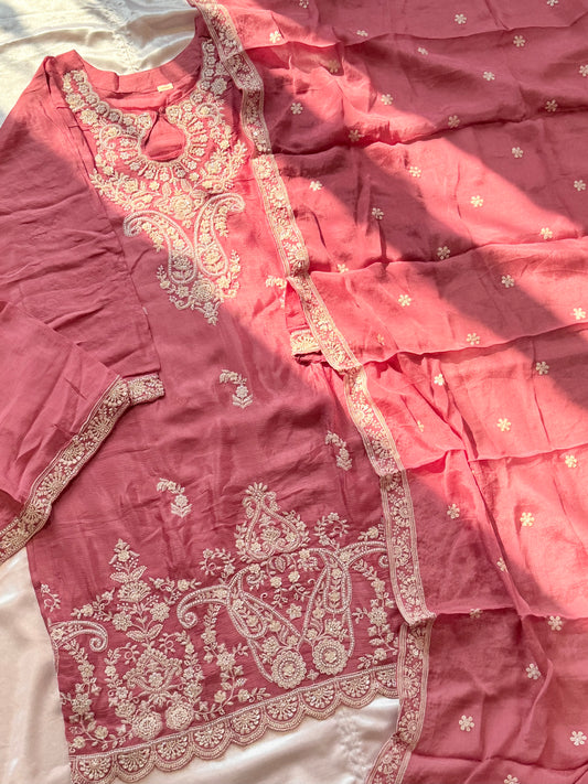 HAYA PURE GEORGETTE CO-ORD SET READYMADE Q