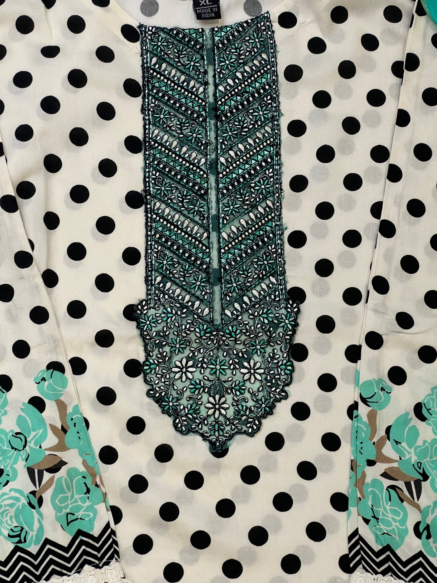 POLKA DOT COTTON READYMADE SUIT 2 Q
