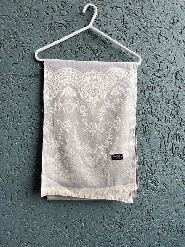 GREY SILK WEAVING WINTER SHAWL Q