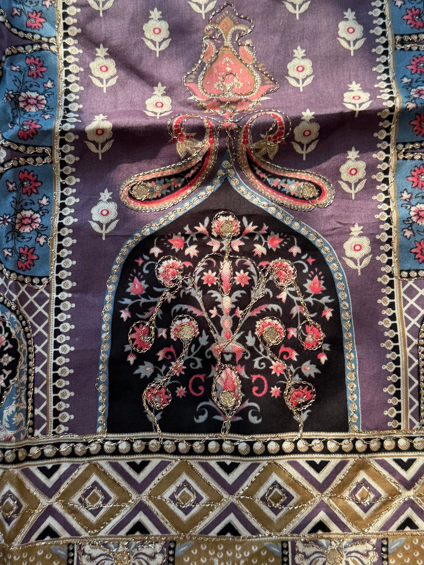 JHILMIL MUSLIN READYMADE PURPLE SUIT 9 Q