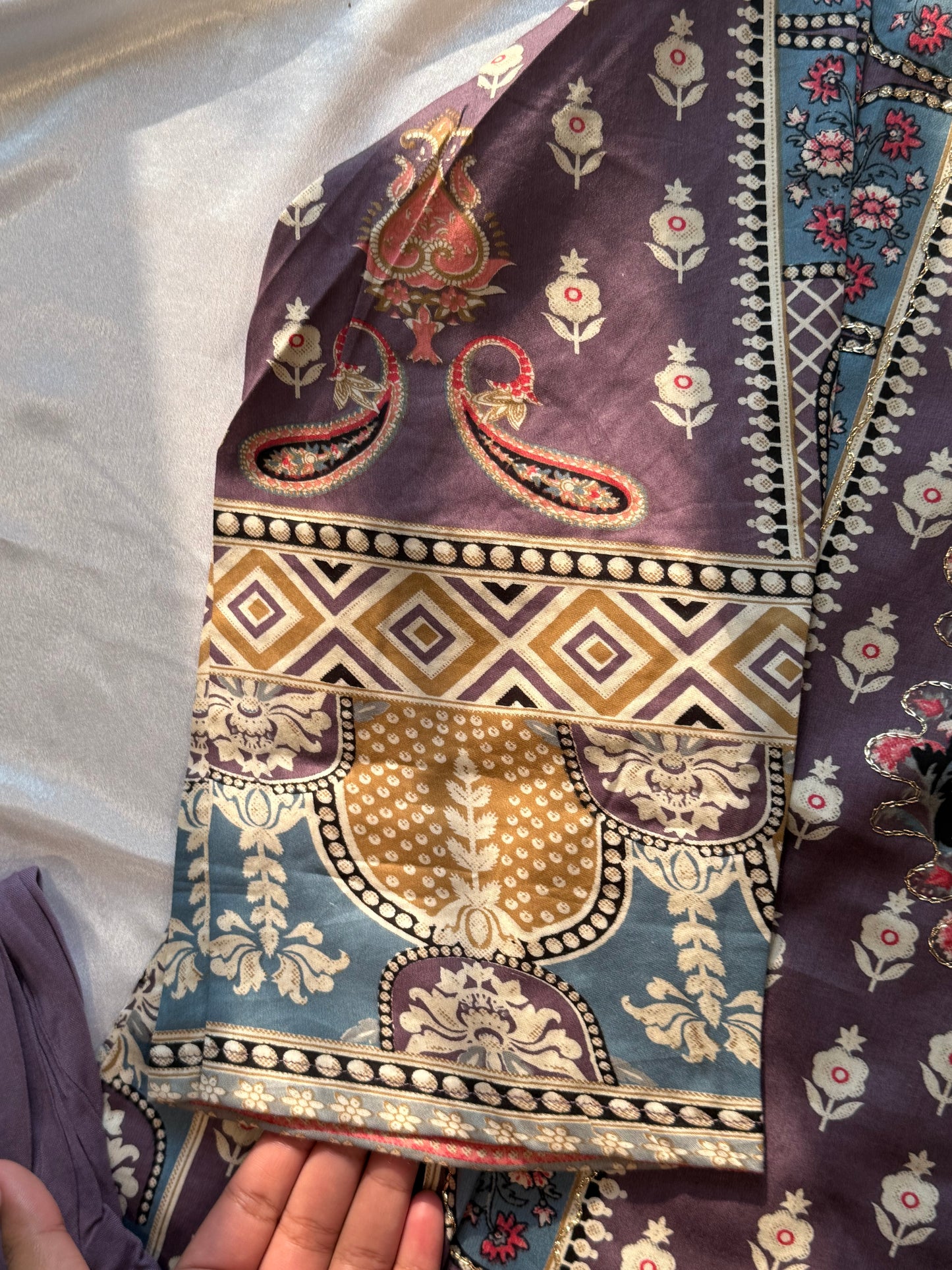 JHILMIL MUSLIN READYMADE PURPLE SUIT 9 Q